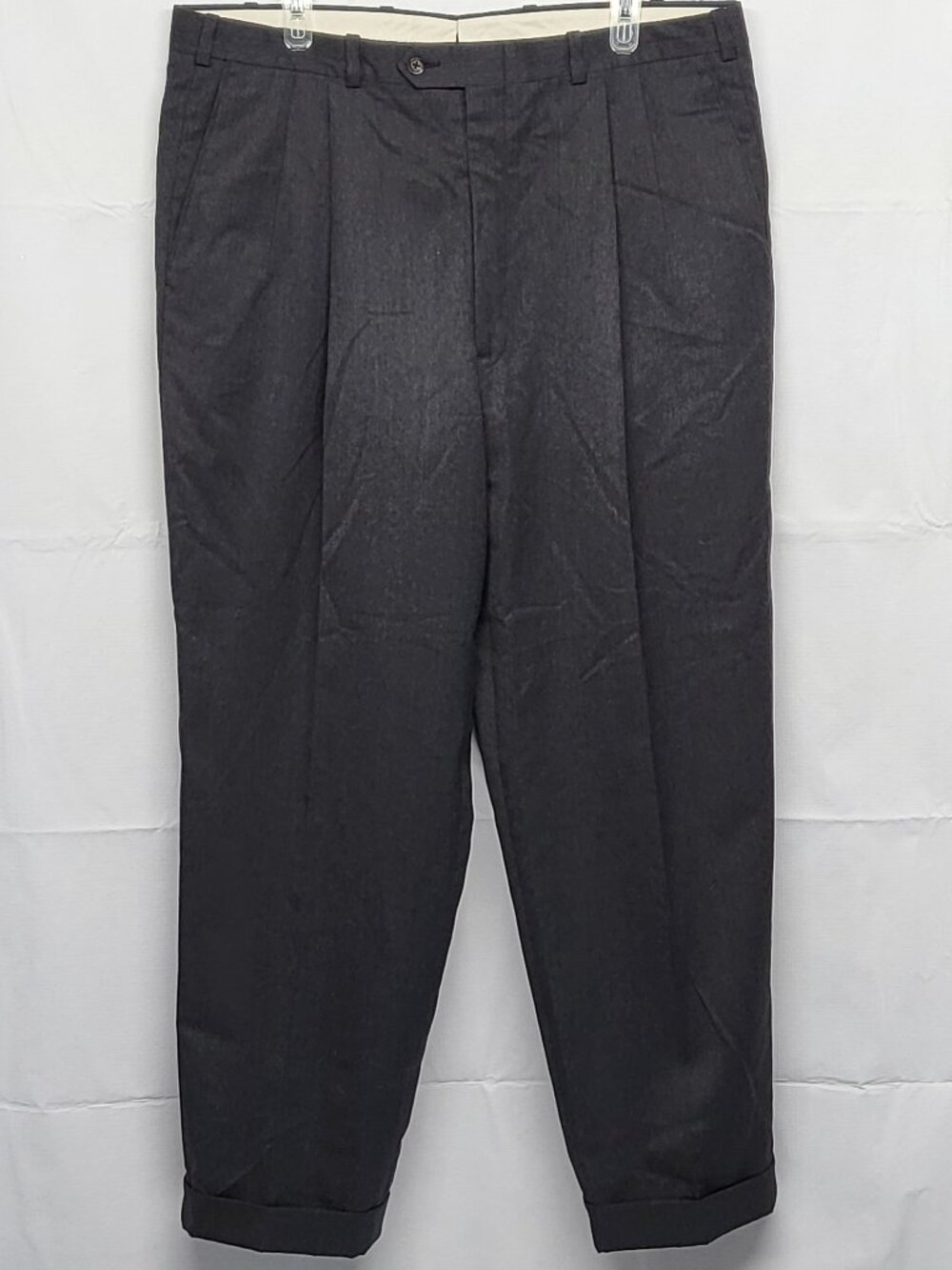 Vintage JB Britches Nordstrom Mens Dress Pants 38X30 USA Wool Made in USA Black